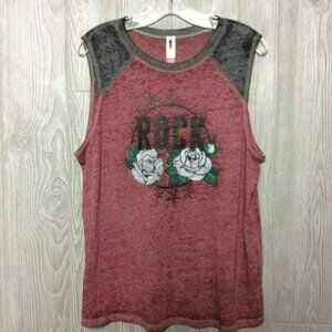 NWOT Rock Floral Sleeveless Tee SOFT